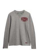 Vintage Athletic Chest Ls Tee Grey Superdry