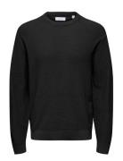 Onstony Rlx 12 Ls Waffle Crew Knit Noos Black ONLY & SONS