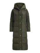 Hooded Channel-Quilted Down Puffer Coat Green Lauren Ralph Lauren
