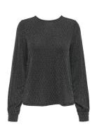 Onlcarol L/S Glitter Bow Top Box Jrs Black ONLY
