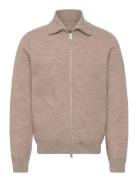 Cork Knitted Zip Jacket Beige Morris