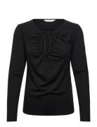 Slfslim Mia Ls Tie Top Black Selected