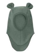 Balaclava Ears Wool Fleece Khaki Huttelihut