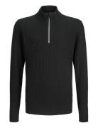 Jprblubarkley Knit Half Zip Jnr Black Jack & J S