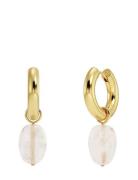 Beach Crystal Hoops Pink Gold Gold Edblad