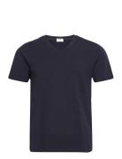 Stretch V-Neck Tee Navy Filippa K