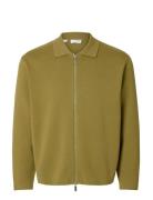 Slhmike Light Ls Knit Full Zip Cardigan Khaki Selected
