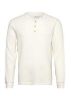 Long Sleeve Classic Waffle Henley Cream Abercrombie & Fitch