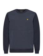 Half Raglan Hybrid Sweatshirt Navy Lyle & Scott