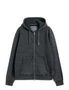 Bt Zip Hoodie Washed Grey Black Brixtol Textiles