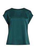 Viellette S/S Satin Top - Noos Green Vila