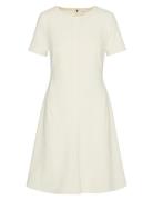 Scuba Fit And Flare Dress Cream Calvin Klein