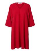 Slfamida 3/4 Short Dress B Red Selected