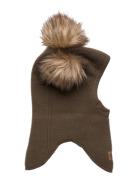 Wool Fullface W. Pom Pom Khaki Mikk-line