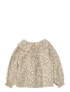 Floral Cotton Blouse Khaki Mango