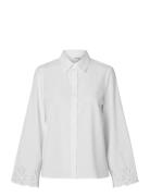 Slfdahlia Ls Broderi Shirt Noos White Selected