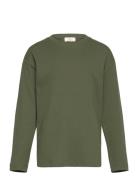 Modal Rib Ls Blouse W. Drop Shoulder Khaki Copenhagen Colors