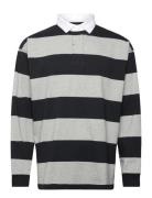 Big Fit Striped Jersey Rugby Shirt Grey Polo Ralph Lauren