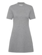 Fine-Knit Flared Dress Grey Mango