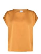 Viellette S/S Satin Top - Noos Yellow Vila