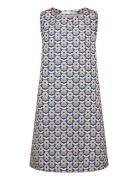 Pauline Dress Ribbed 60S Flowers Blue Naja Lauf