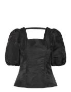 Brocade Blouse Black Bubbleroom