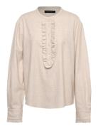 Stina Blouse Melange Twill Cream Naja Lauf