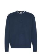Ls Embossed Logo Crewnk Sweater Navy Calvin Klein Jeans