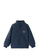 Polar Fleece Fabric Sweatshirt Navy Mango
