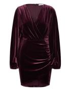 Velvet Wrap Dress Burgundy Bubbleroom