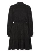 Jacquard Flounce Dress Black Bubbleroom