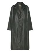 Milledep Long Leather Jacket Green DEPECHE