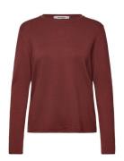 Srmarla O-Neck Knit Roll Edge Burgundy Soft Rebels