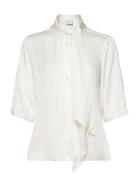 Dante6-Vaila Silk Scarf Bow Blouse Cream Dante6