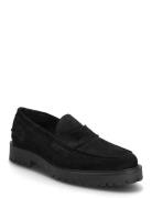 Aaron Penny Loafer - Black Suede Black Garment Project