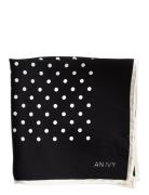 Black White Polka Dot Silk Pocket Black AN IVY
