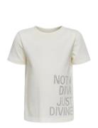 Kmgriri Life S/S St S Top Box Jrs Cream Kids Only