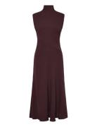 A-Line Turtleneck Dress Burgundy Mango