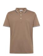 Polo Shirt W?. Contrast Piping Beige Lindbergh