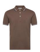 Polo Shirt W?. Contrast Piping Brown Lindbergh