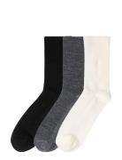 Sock 3 P Wool Rib Patterned Lindex