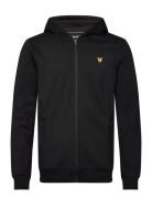 Full Zip Fly Fleece Hoodie Black Lyle & Scott Sport
