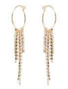 Maja Crystal Waterfall Hoop Earrings Gold-Plated Gold Pilgrim