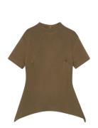 Short Sleeve Scuba Top Brown REMAIN Birger Christensen