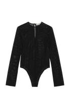 Velvet Mesh Bodysuit Black REMAIN Birger Christensen