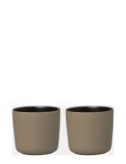 Oiva Coffee Cup 2Pcs W/O Handles Brown Marimekko Home