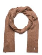 Cable-Knit Wool-Cashmere Scarf Brown Polo Ralph Lauren