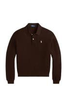 Polo-Collar Fleece Pullover Brown Polo Ralph Lauren