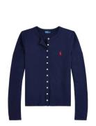 Stretch Mesh Cotton Crewneck Cardigan Navy Polo Ralph Lauren