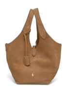 Polo Play Suede Medium Tote Brown Polo Ralph Lauren